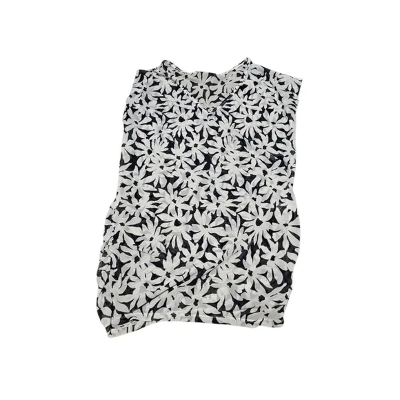 Liz Claiborne White Black Floral V-Neck Swim Coverup Size M - Picture 7 of 8